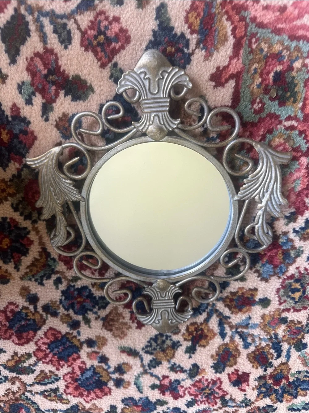 Vintage set of two Homeco silver ornate mirrors